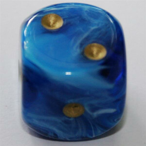 Chessex Vortex Blue/Gold W6 16mm