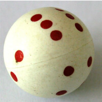 Round Dice D6 White/Red