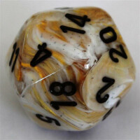 Chessex Marble Ivory D20