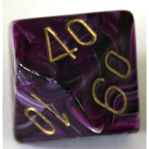 Chessex Vortex Purple/Gold D10%