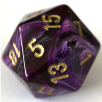 Chessex Vortex Purple/Gold D20