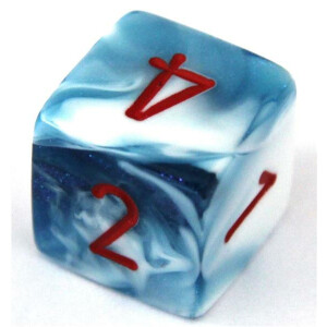 Chessex Gemini Astral Blue-White/Red D6