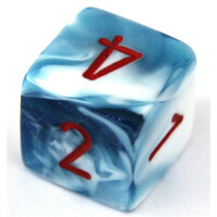 Chessex Gemini Astral Blue-White/Red D6