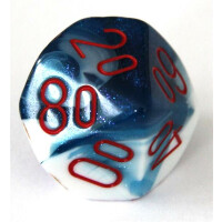Chessex Gemini Astral Blue-White/Red D10%