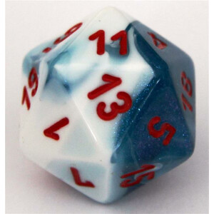 Chessex Gemini Astral Blue-White/Red D20