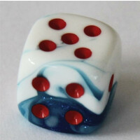 Chessex Gemini Astral Blue-White/Red D6 12mm