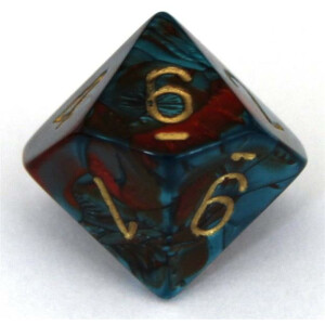 Chessex Gemini Red-Teal/Gold D10