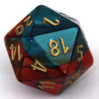 Chessex Gemini Red-Teal/Gold D20