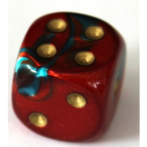 Chessex Gemini Red-Teal/Gold D6 16mm