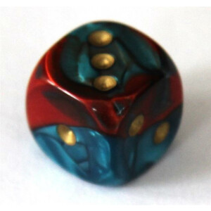 Chessex Gemini Red-Teal/Gold D6 12mm