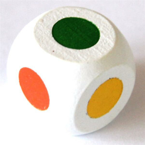 Wood Dice D6 Small With Colored Pips