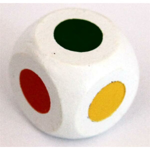 Wood Dice D6 Small With Colored Pips