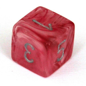 Chessex Ghostly Glow Pink/silver D6