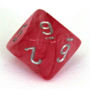 Chessex Ghostly Glow Pink/silver D10