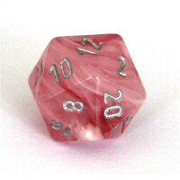 Chessex Ghostly Glow Pink/silver D20