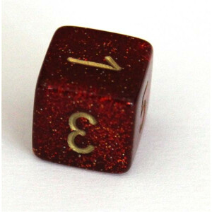 Chessex Glitter ruby/gold W6