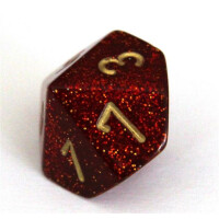Chessex Glitter ruby/gold D10