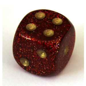 Chessex Glitter ruby/gold W6 12mm