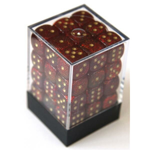 Chessex Glitter ruby/gold W6 12mm Set