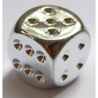 Chessex Silver Plated D6