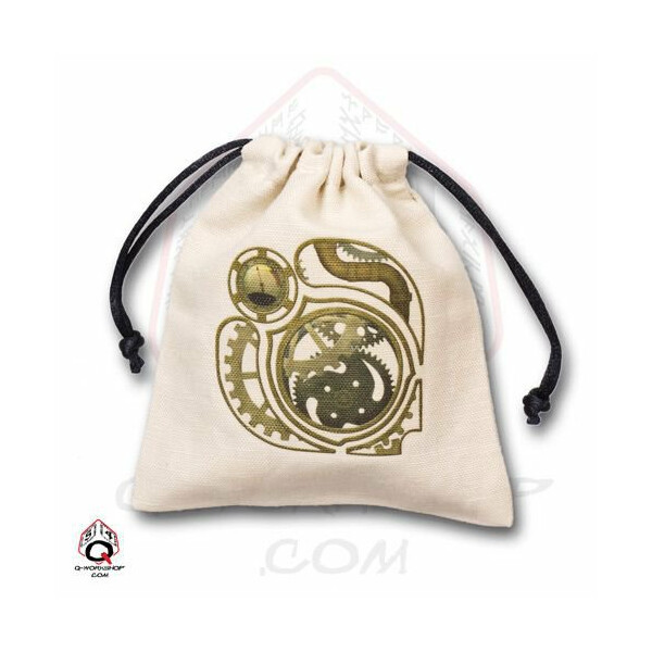 Dice bag Steampunk ivory/gold