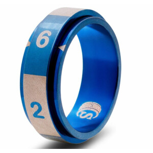 Dice ring D6 blue