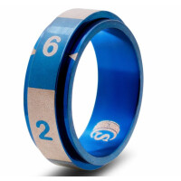Dice ring D6 blue