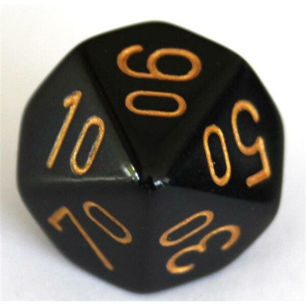 Chessex Opaque Black/Gold W10%