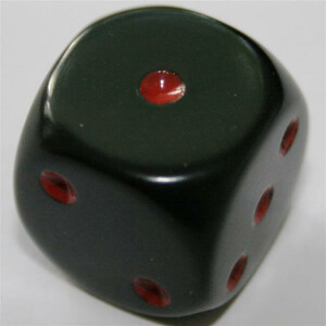 Chessex Opaque Black/Red D6 16mm