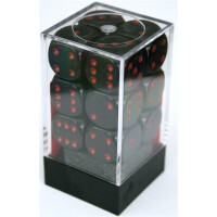 Chessex Opaque Black/Red D6 16mm Set