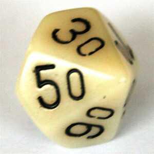 Chessex Opaque Ivory D10%