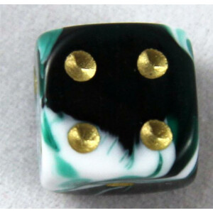 D6 15mm Marble green