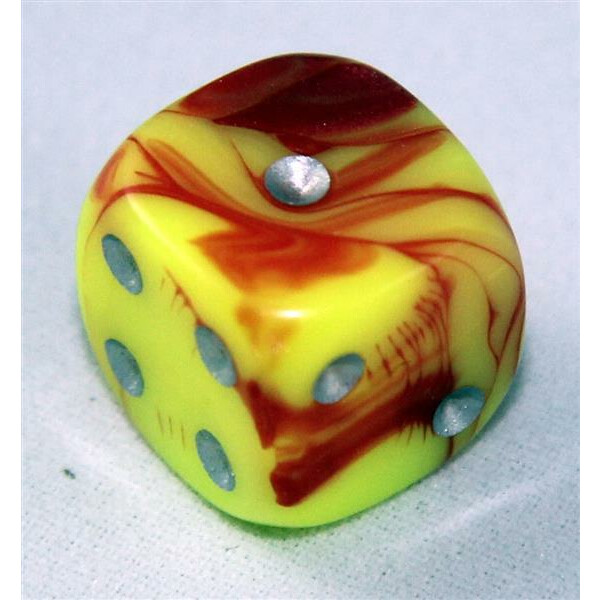 D6 12mm Toxic yellow/red