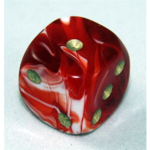 D6 12mm Marble red
