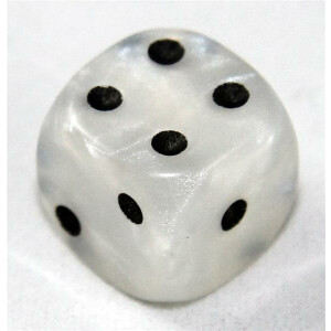D6 12mm Pearl white