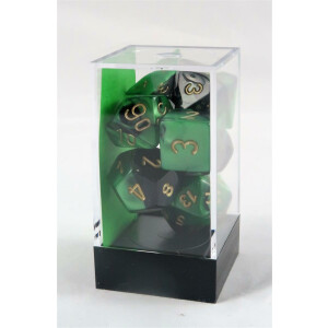 Chessex Gemini black-green/gold set boxed