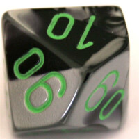 Chessex Gemini black-grey/green set boxed