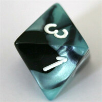 Chessex Gemini black-shell/white set boxed