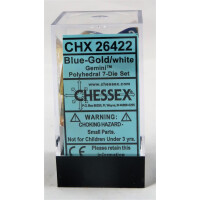 Chessex Gemini blue-gold/white set boxed