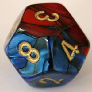 Chessex Gemini blue-red/gold set boxed