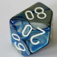 Chessex Gemini blue-steel/white set boxed
