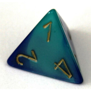 Chessex Gemini blue-teal/gold set boxed