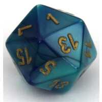 Chessex Gemini blue-teal/gold set boxed