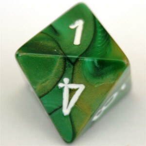 Chessex Gemini gold-green/white set boxed