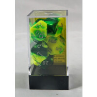 Chessex Gemini green-yellow/silver set boxed
