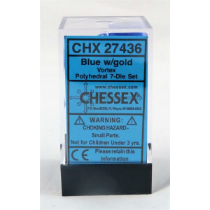 Chessex Vortex Blue/Gold Set boxed