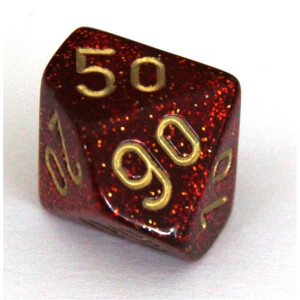 Chessex Glitter ruby/gold Set boxed