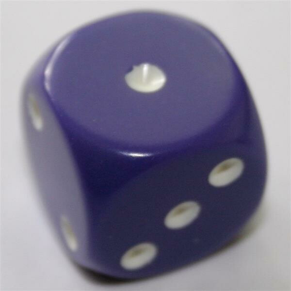 Chessex Opaque Purple/White D6 12mm