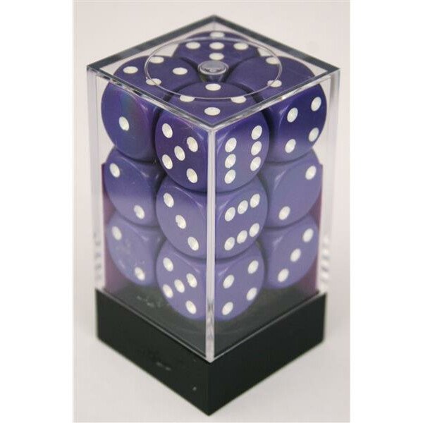 Chessex Opaque Purple/White D6 16mm Set