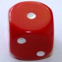 Chessex Opaque Red/White D6 16mm
